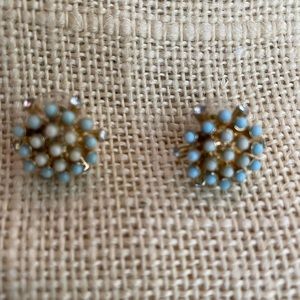 Banana Republic - Stud Earrings - Robin's Egg Blue and Ivory